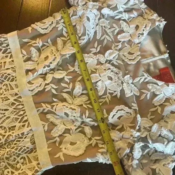 Monique Lhuillier Calypso Lace Cocktail Mini Dress 6 S Long Sleeve Bridal BHLDN - Picture 7 of 10